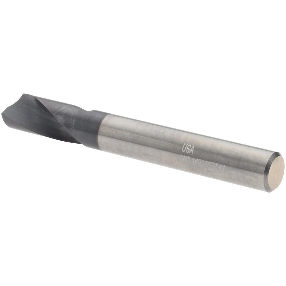Titan USA Spotting Drill: 3/8" Dia, 142 deg, 3" OAL, Solid Carbide - TC28924