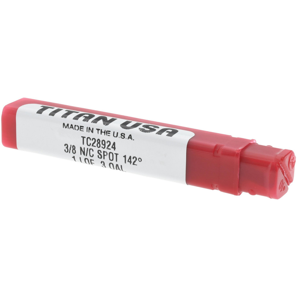Titan USA Spotting Drill: 3/8" Dia, 142 deg, 3" OAL, Solid Carbide - TC28924