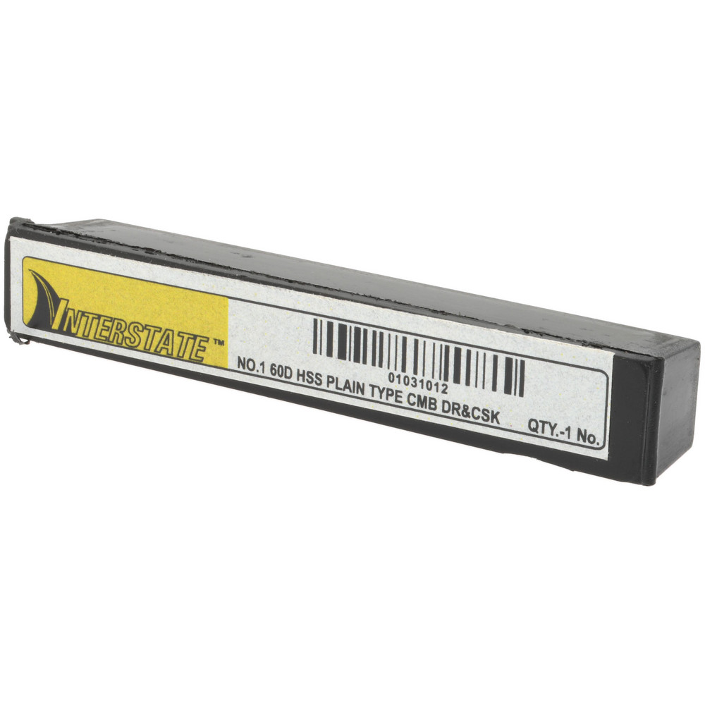 Value Collection Combination Drill & Countersink: #1, 1/8" Body Dia, High-Speed Steel - 156400001000000