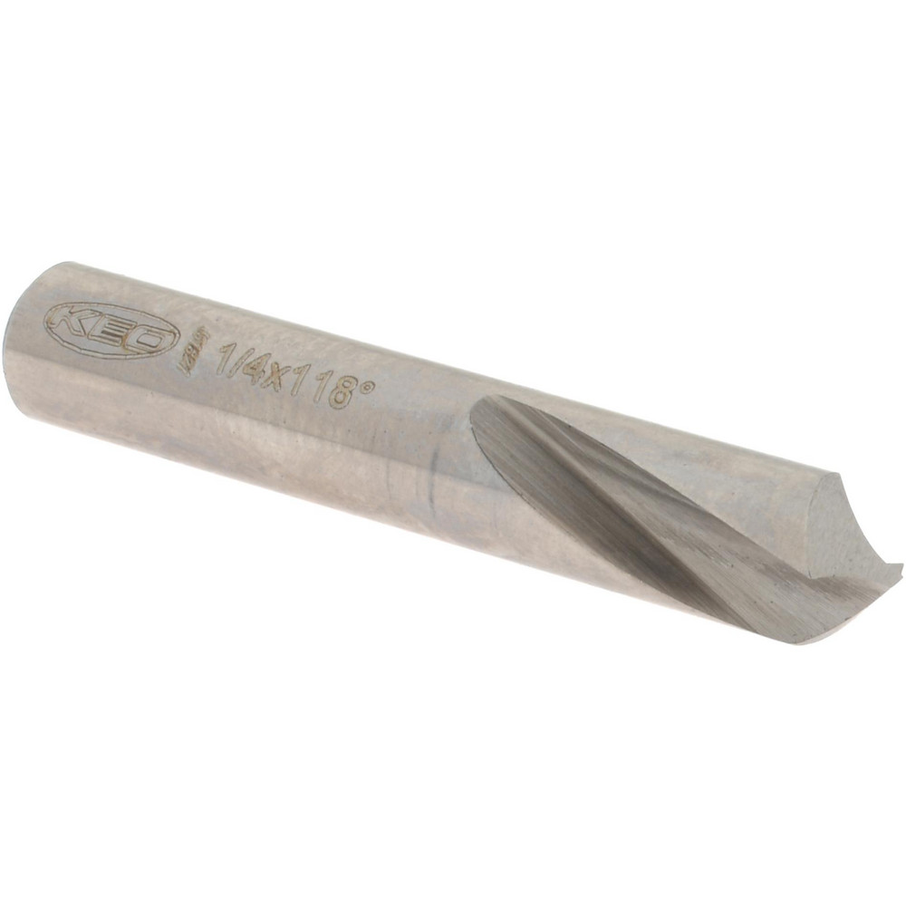Hertel Spotting Drill: 1/4" Dia, 118 deg, 1-1/2" OAL, High-Speed Steel - H-8119B063500