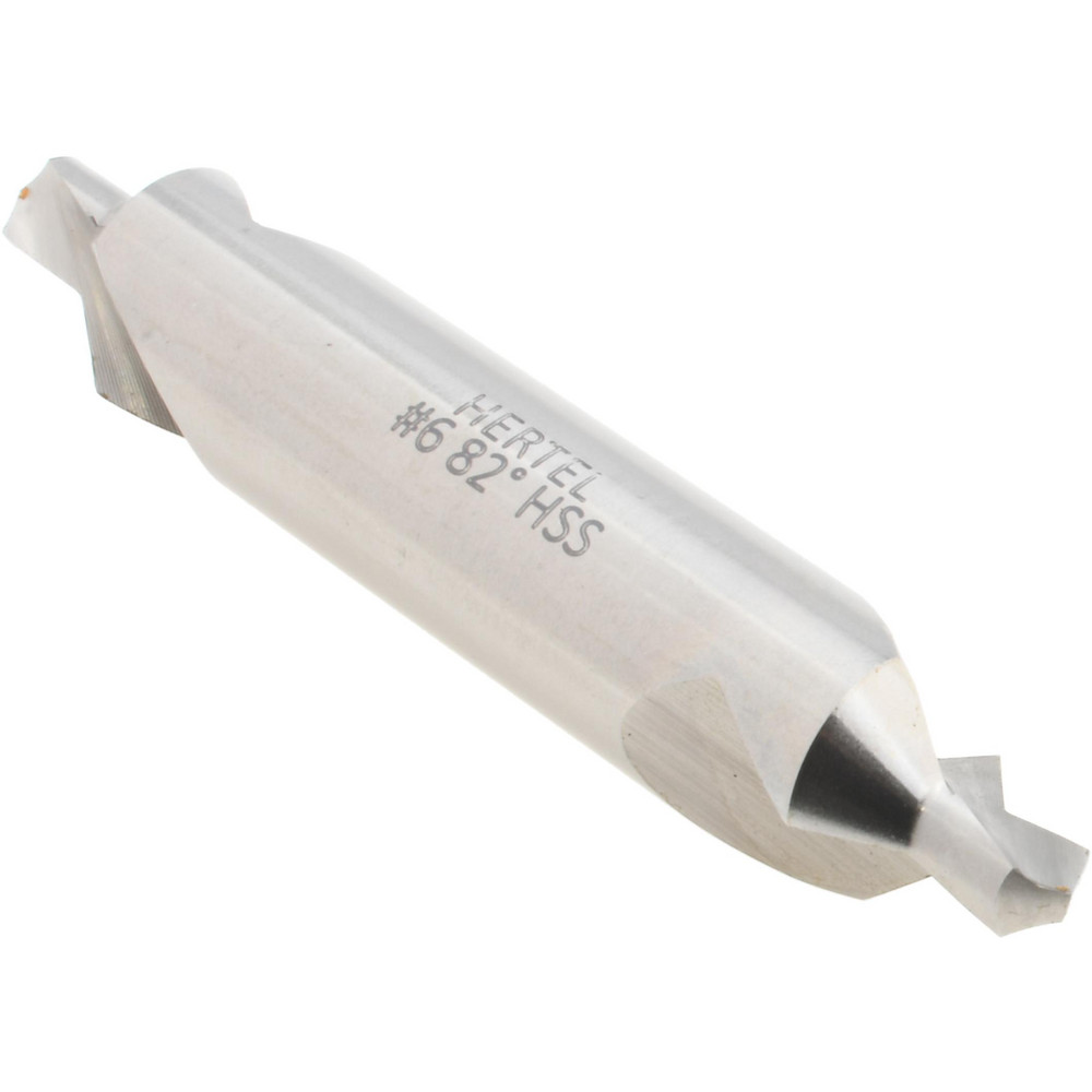 Hertel Combination Drill & Countersink: #6, 1/2" Body Dia, 118 deg, High-Speed Steel - H-81154060000