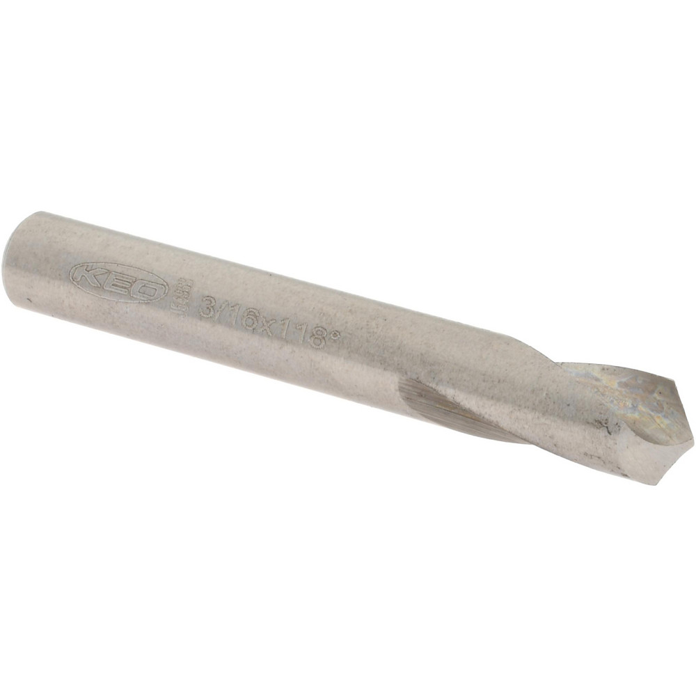 Keo Spotting Drill: 3/16" Dia, 90 deg, 1-3/8" OAL, High-Speed Steel - 955-000-018