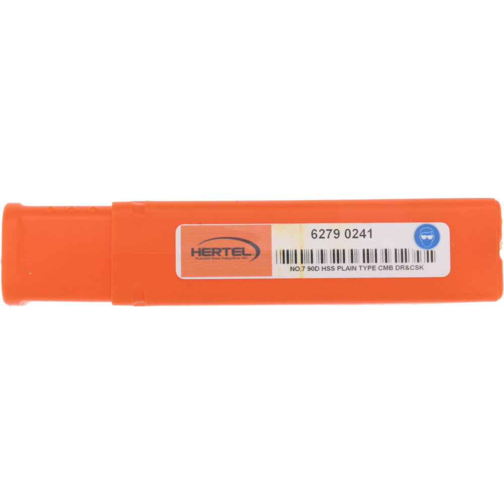 Hertel Combination Drill & Countersink: #7, 5/8" Body Dia, 118 deg, High-Speed Steel - H-81155070000