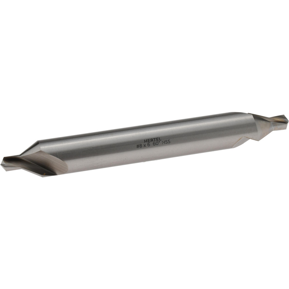 Hertel Combination Drill & Countersink: #8, 5/8" Body Dia, 118 deg, High-Speed Steel - H-81185080600