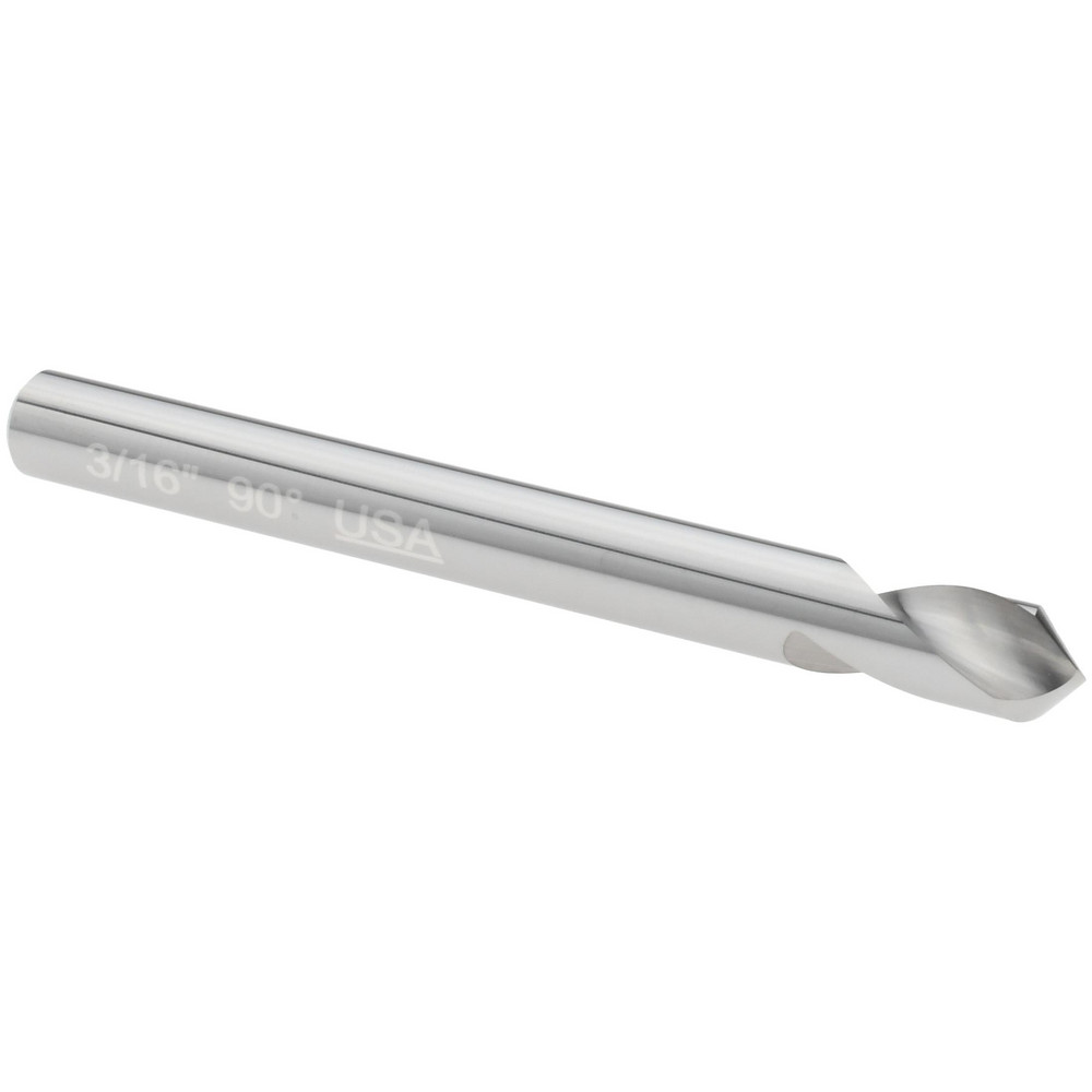 Micro 100 Spotting Drill: 3/16" Dia, 140 deg, 2" OAL, Solid Carbide - SPD-187-140X