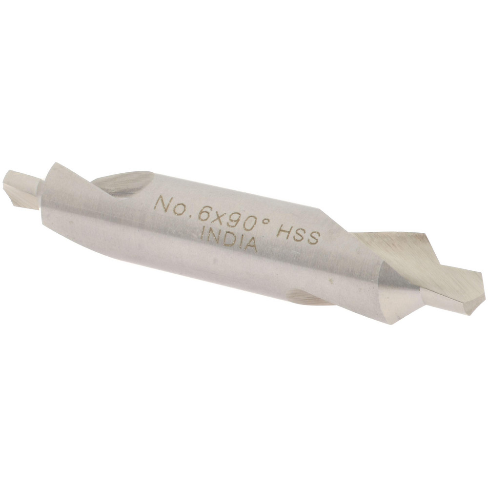 Value Collection Combination Drill & Countersink: #6, 1/2" Body Dia, High-Speed Steel - 1564000060000X0