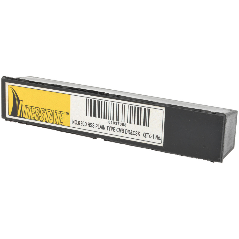 Value Collection Combination Drill & Countersink: #6, 1/2" Body Dia, High-Speed Steel - 1564000060000X0