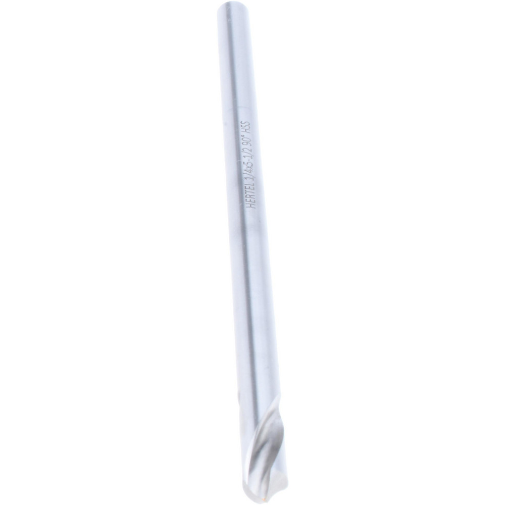Hertel Spotting Drill: 1/4" Dia, 90 deg, 5-1/2" OAL, High-Speed Steel - H-8119C0635055