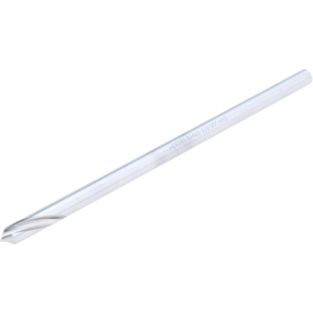 Hertel Spotting Drill: 1/4" Dia, 90 deg, 5-1/2" OAL, High-Speed Steel - H-8119C0635055