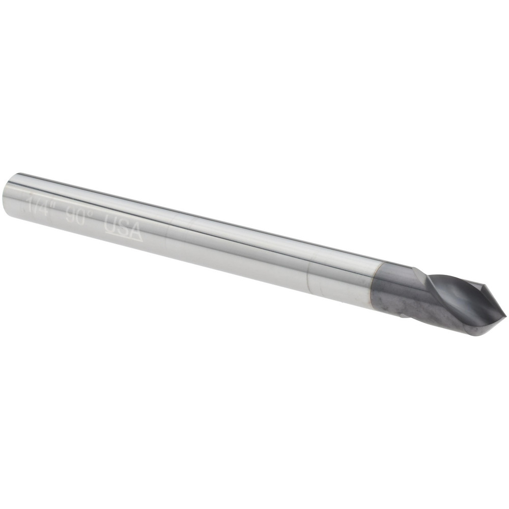 Harvey Tool Spotting Drill: 1/4" Dia, 90 deg, 2-1/2" OAL, Solid Carbide - 787716
