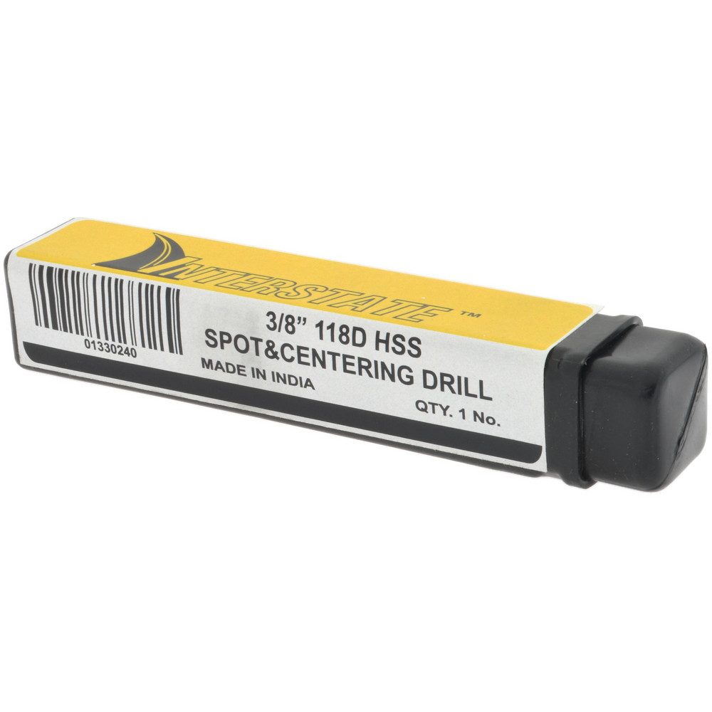Value Collection Spotting Drill: 3/8" Dia, 118 deg, 2" OAL, High-Speed Steel - 19442960038000S