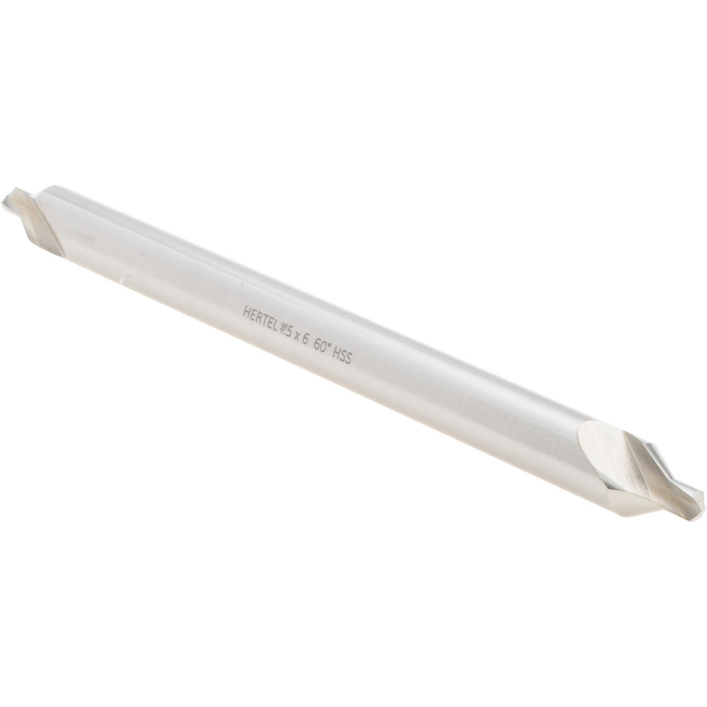 Hertel Combination Drill & Countersink: #5, 7/16" Body Dia, 118 deg, High-Speed Steel - H-81185050600