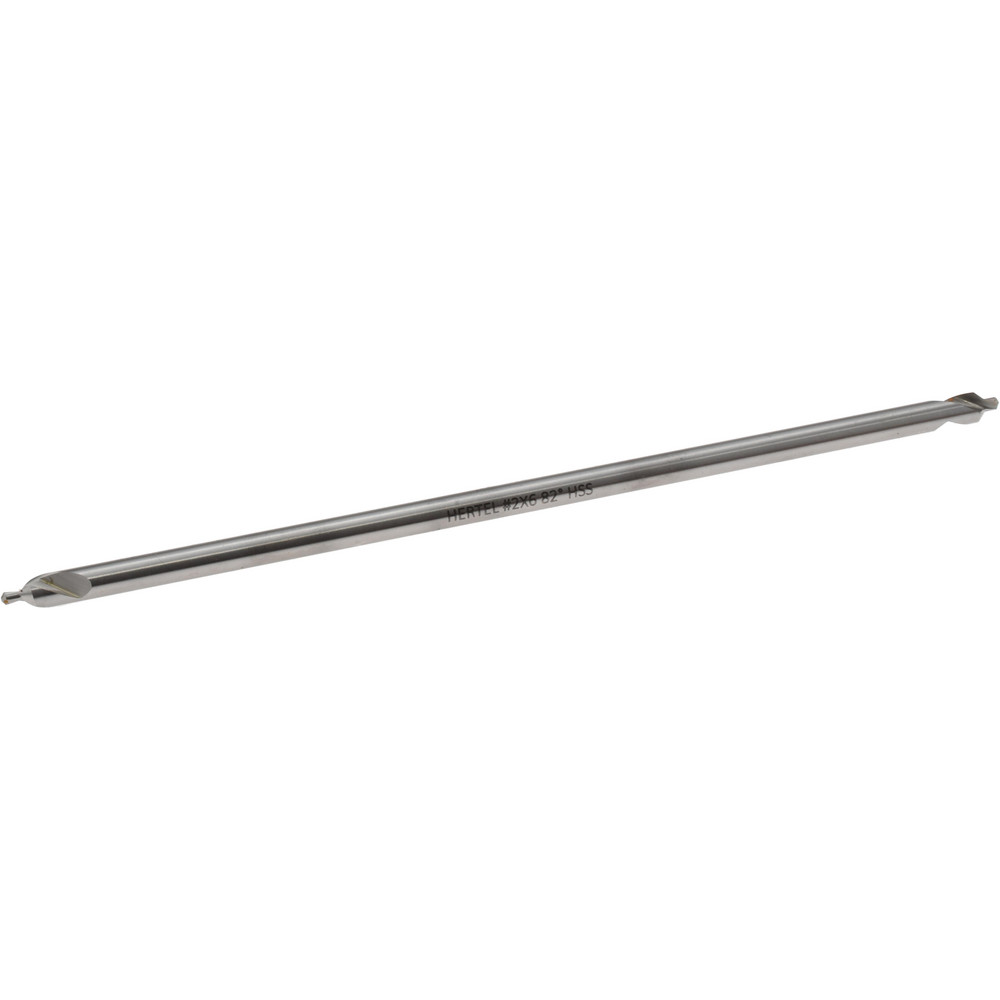 Hertel Combination Drill & Countersink: #2, 3/16" Body Dia, 118 deg, High-Speed Steel - H-81154L02060