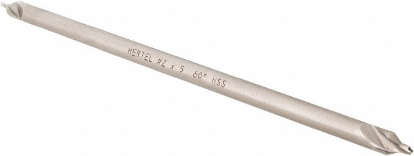 Hertel Combination Drill & Countersink: #2, 3/16" Body Dia, 118 deg, High-Speed Steel - H-81154L02060