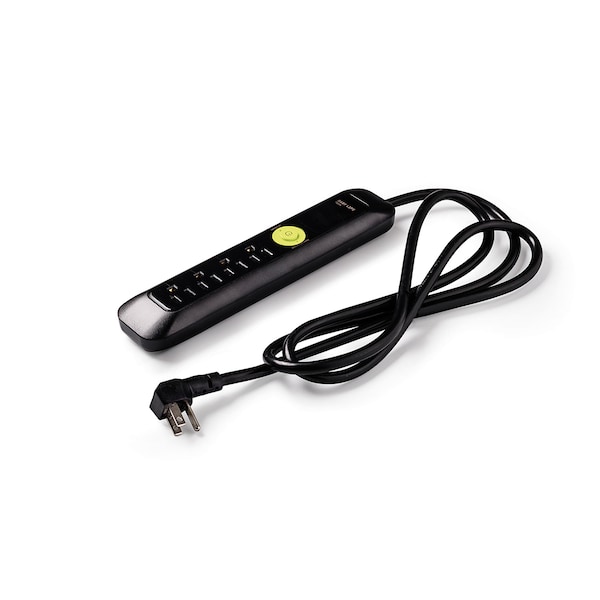Easylife Tech 4 Outlet Power Strip Surge Protection 1200 Joule 6 ft Extension Cord - 0-2627-N
