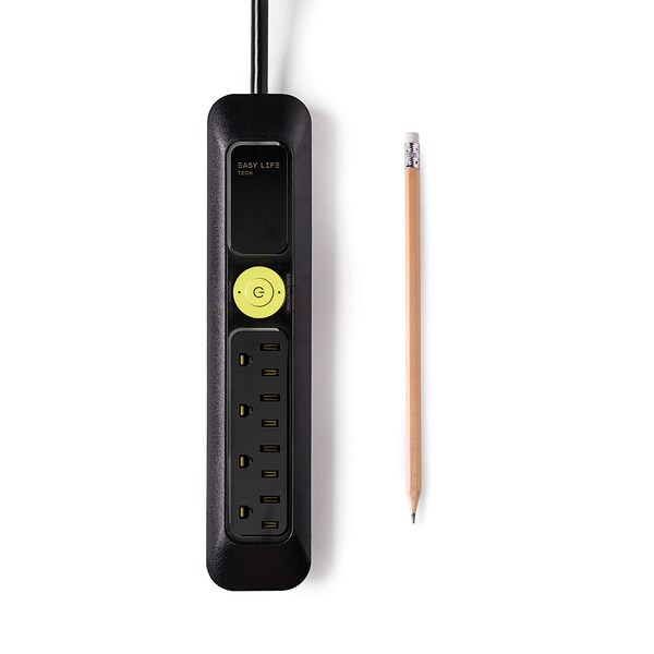 Easylife Tech 4 Outlet Power Strip Surge Protection 1200 Joule 6 ft Extension Cord - 0-2627-N