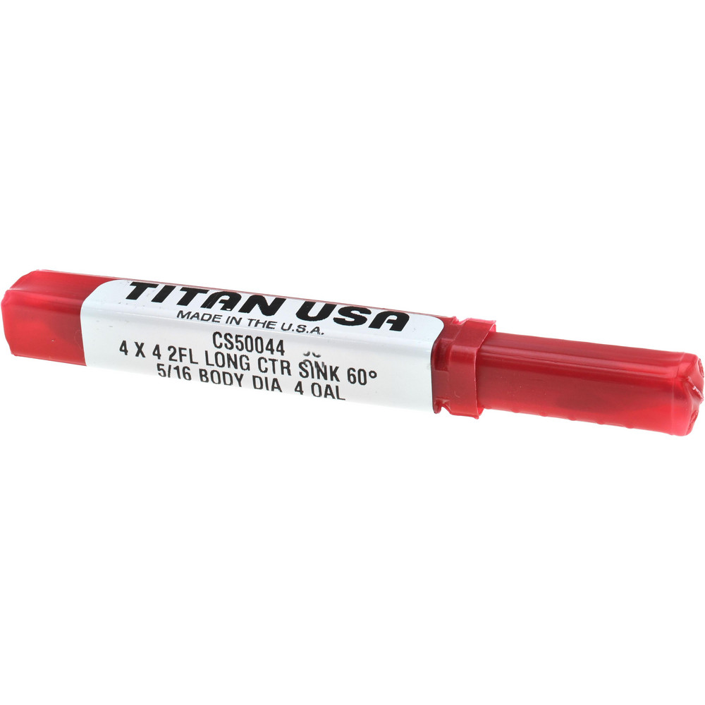 Titan USA Combination Drill & Countersink: #4, 5/16" Body Dia, 118 deg, High-Speed Steel - CS50044