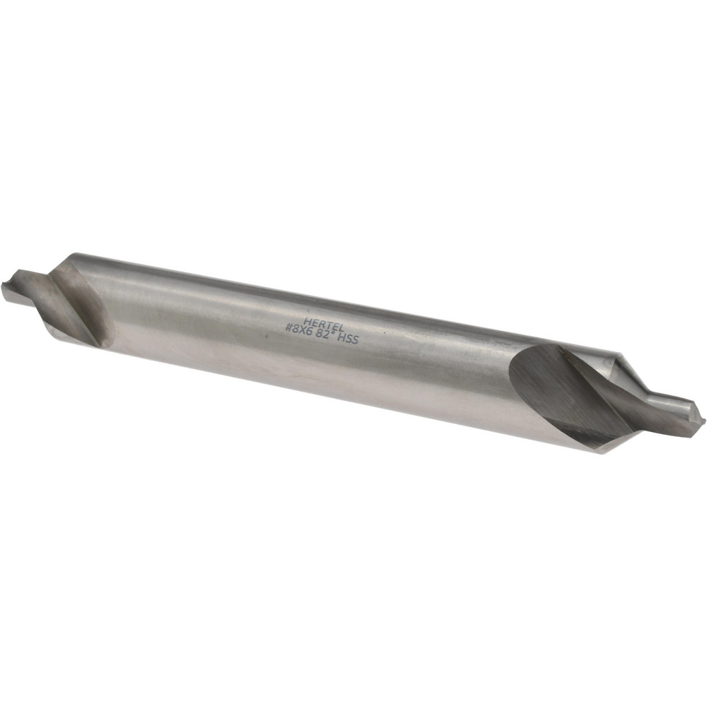 Hertel Combination Drill & Countersink: #8, 3/4" Body Dia, 118 deg, High-Speed Steel - H-81154L08060