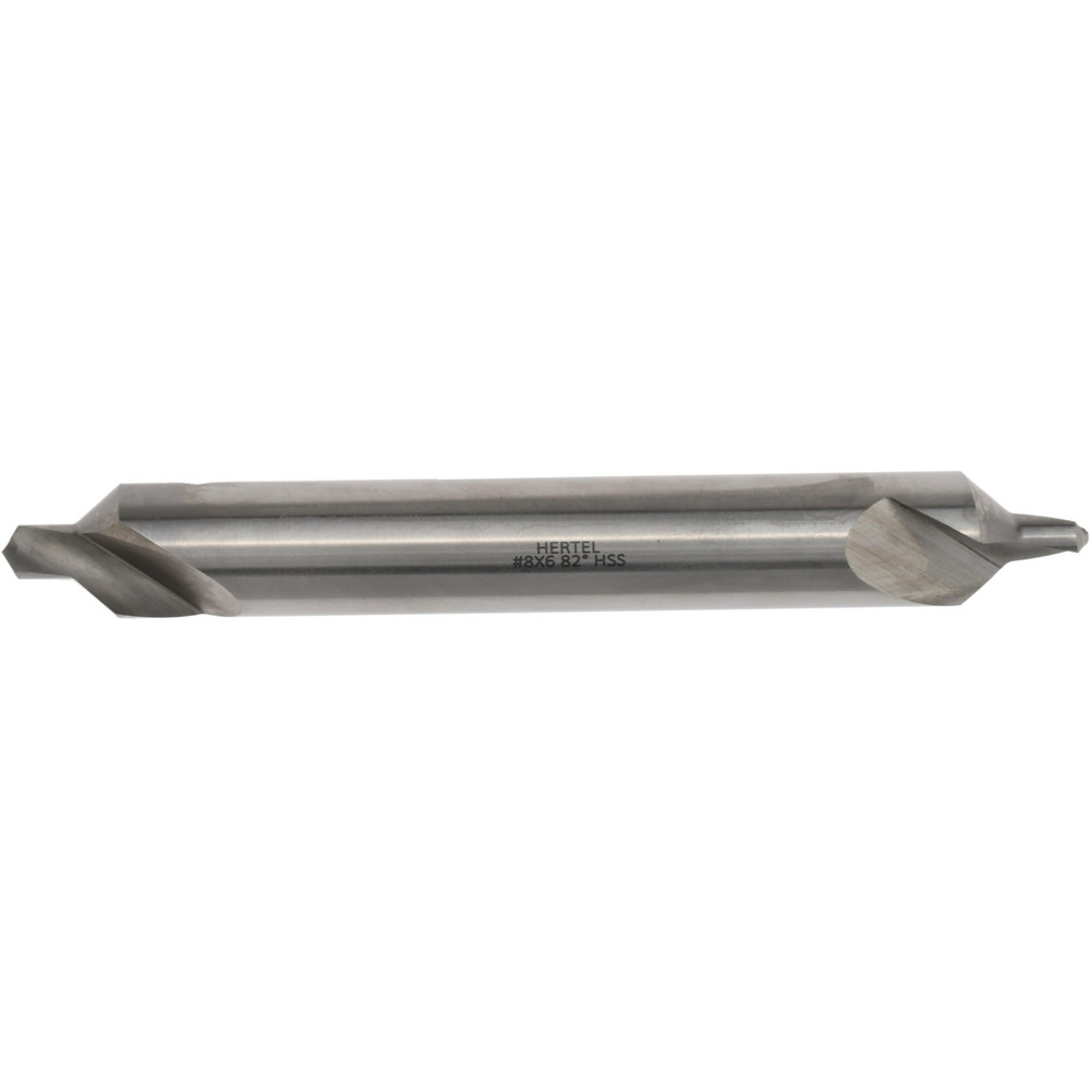 Hertel Combination Drill & Countersink: #8, 3/4" Body Dia, 118 deg, High-Speed Steel - H-81154L08060