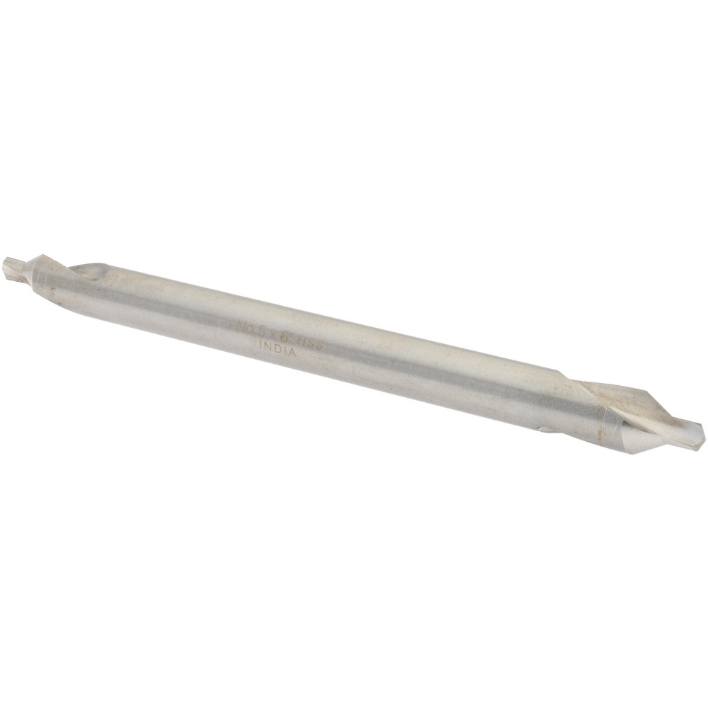 Hertel Combination Drill & Countersink: #5, 7/16" Body Dia, 118 deg, High-Speed Steel - H-81155L05060