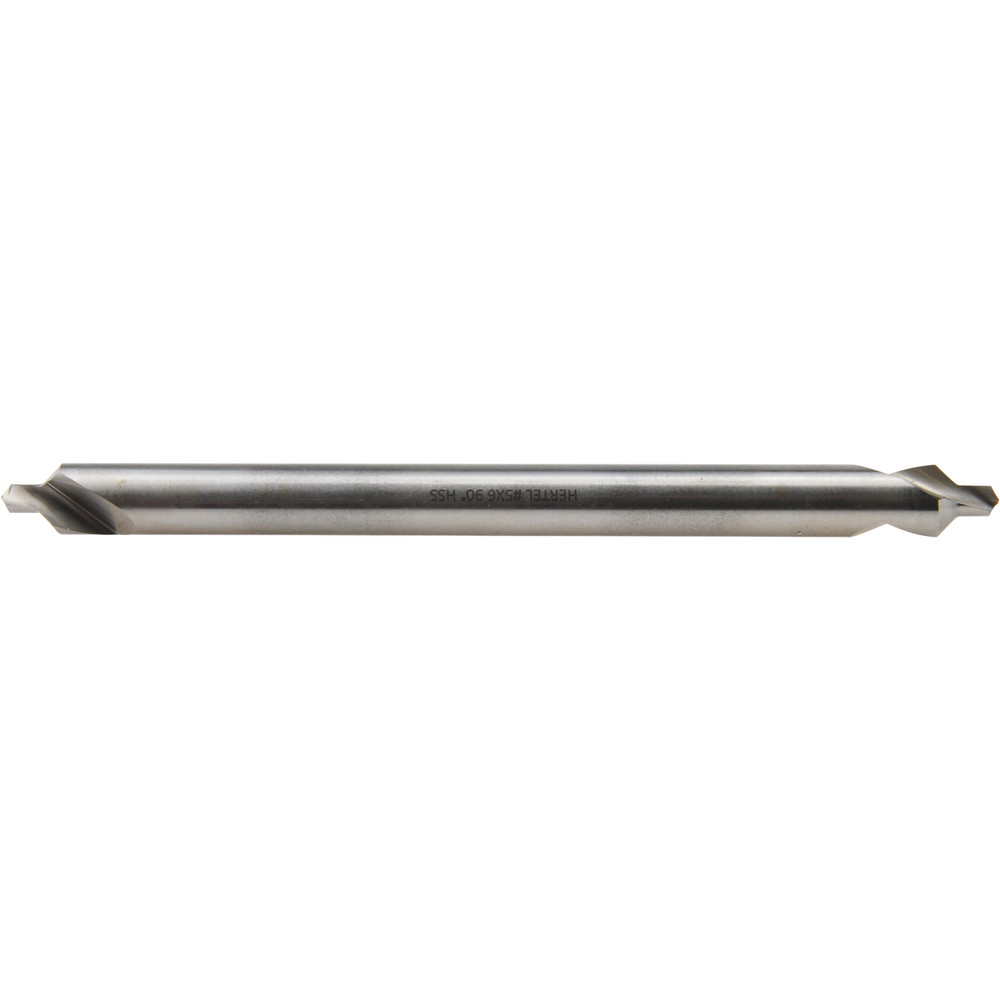 Hertel Combination Drill & Countersink: #5, 7/16" Body Dia, 118 deg, High-Speed Steel - H-81155L05060