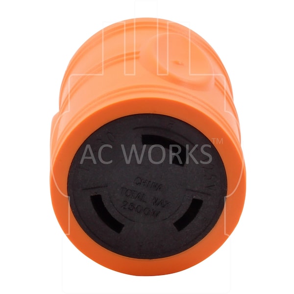 Ac Works Locking Adapter L5-20P 20A 125V Locking Plug to L5-30R 30A 3-Prong Connector - ADL520L530