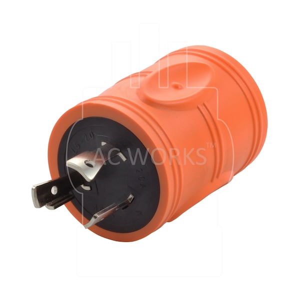 Ac Works Locking Adapter L5-20P 20A 125V Locking Plug to L5-30R 30A 3-Prong Connector - ADL520L530