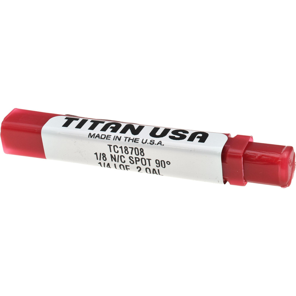 Titan USA Spotting Drill: 1/8" Dia, 90 deg, 2" OAL, Solid Carbide - TC18708