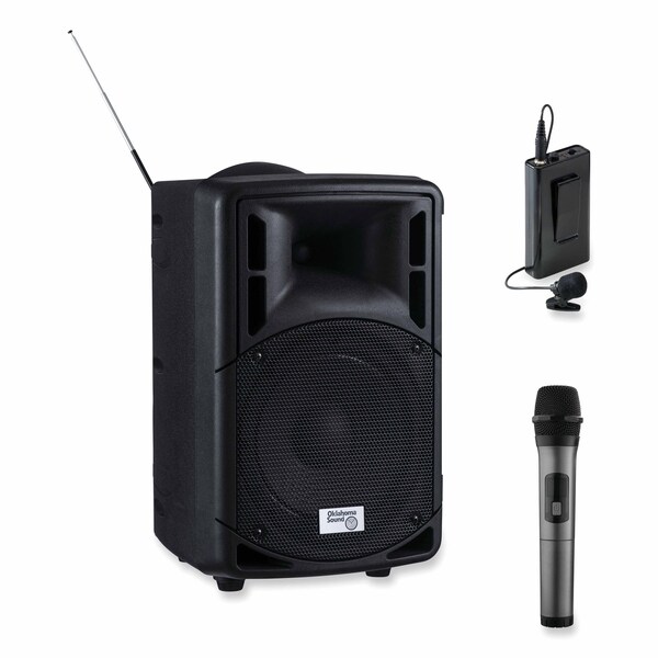 Oklahoma Sound Wireless PA System with Wireless Tie Clip Microphone, 40 W, Black - PRA8000PRA86