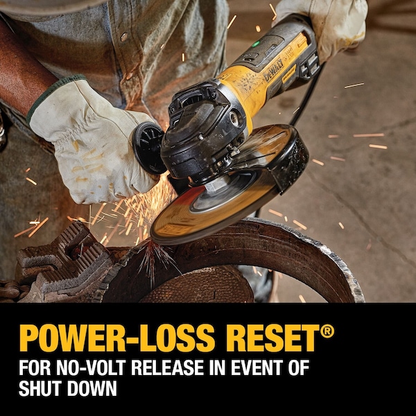 Dewalt 7 in. Brushless Small Angle Grinder, Rat Tail, with Kickback Brake, No Lock, Pipeline Cover - DWE43840CN