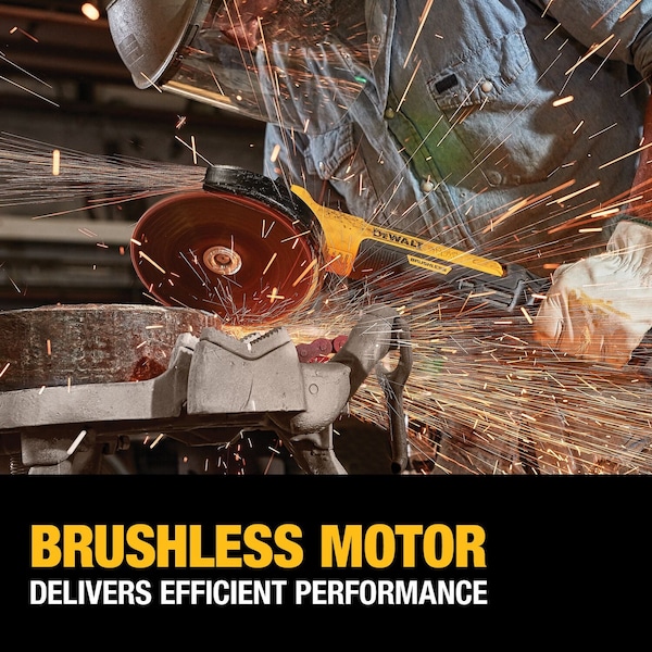 Dewalt 7 in. Brushless Small Angle Grinder, Rat Tail, with Kickback Brake, No Lock, Pipeline Cover - DWE43840CN