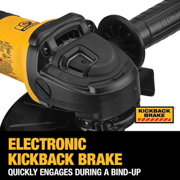 Dewalt 7 in. Brushless Small Angle Grinder, Rat Tail, with Kickback Brake, No Lock, Pipeline Cover - DWE43840CN