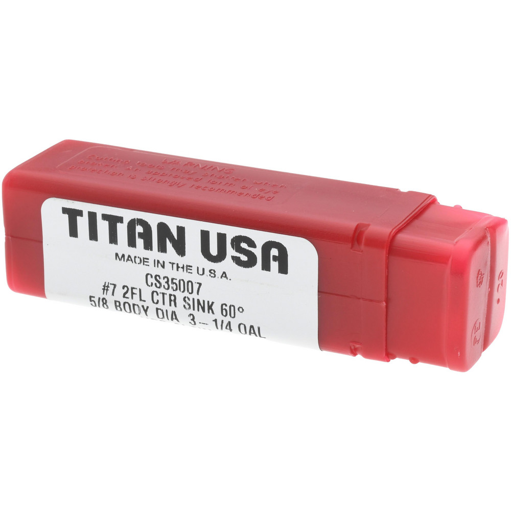 Titan USA Combination Drill & Countersink: #7, 5/8" Body Dia, 118 deg, High-Speed Steel - CS35007