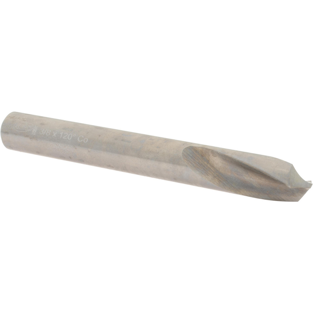Precision Twist Drill Spotting Drill: 3/8" Dia, 120 deg, 3-1/8" OAL, High-Speed Steel - 6000078