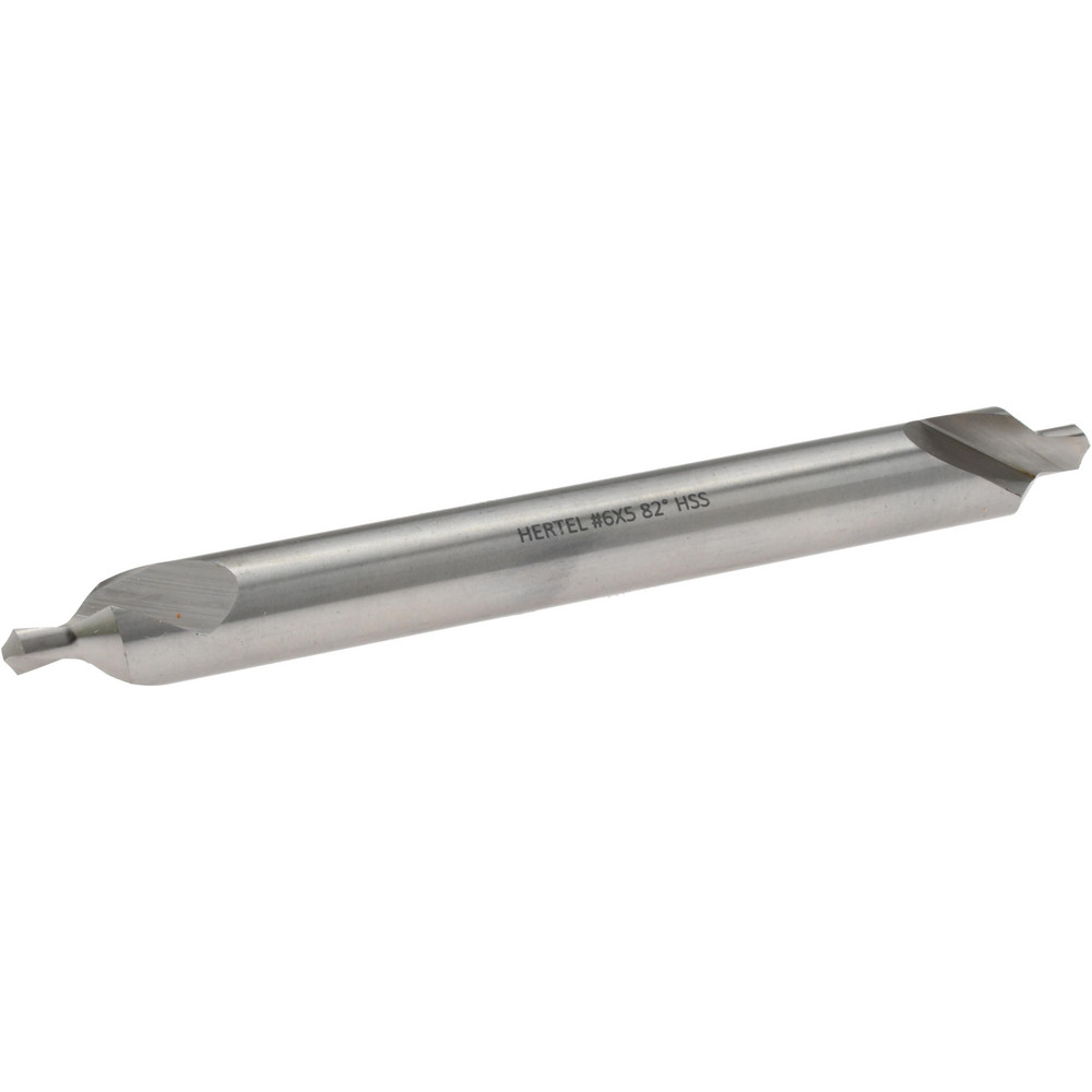 Hertel Combination Drill & Countersink: #6, 1/2" Body Dia, 118 deg, High-Speed Steel - H-81154L06050