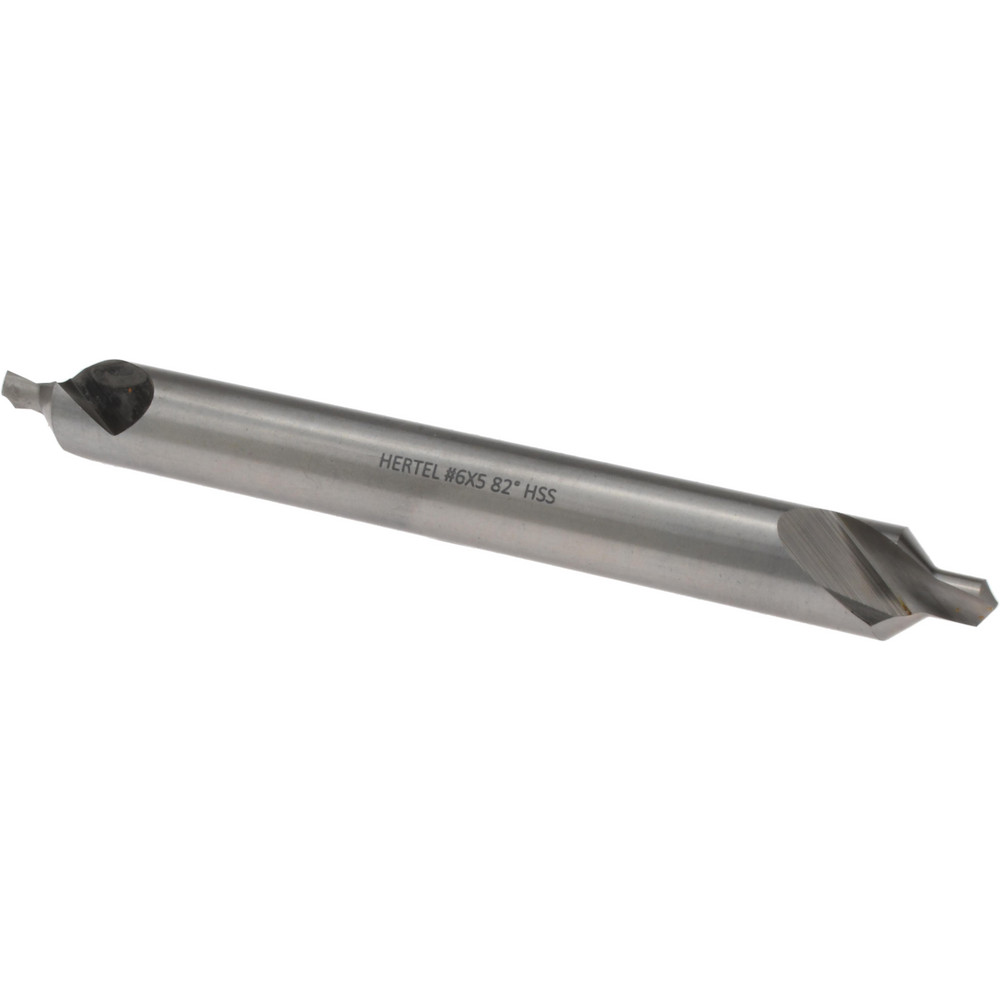 Hertel Combination Drill & Countersink: #6, 1/2" Body Dia, 118 deg, High-Speed Steel - H-81154L06050