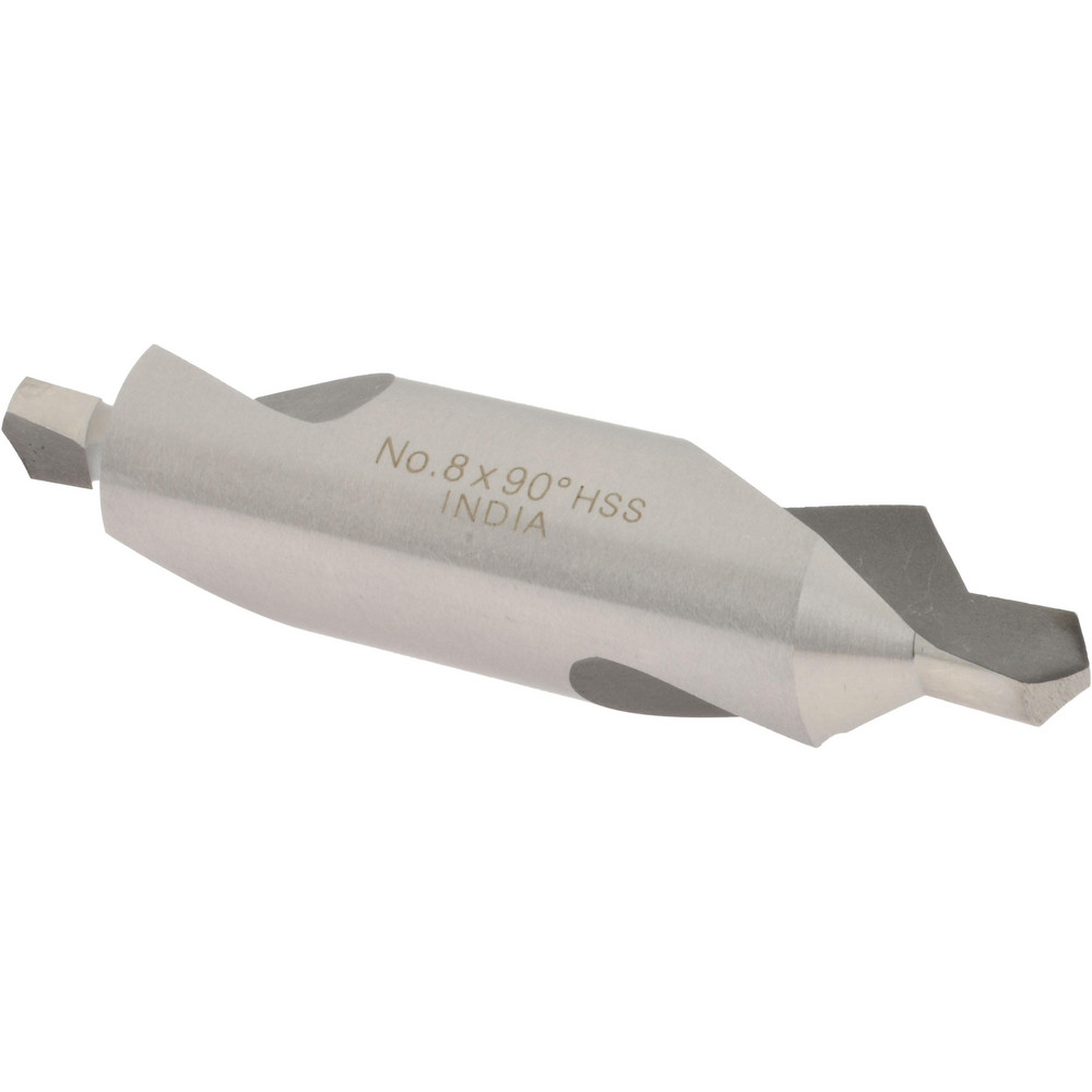 Value Collection Combination Drill & Countersink: #8, 3/4" Body Dia, High-Speed Steel - 1564000080000X0
