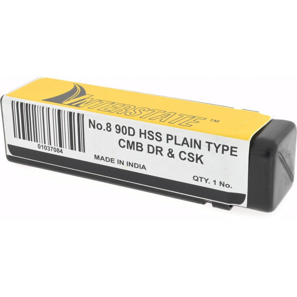 Value Collection Combination Drill & Countersink: #8, 3/4" Body Dia, High-Speed Steel - 1564000080000X0
