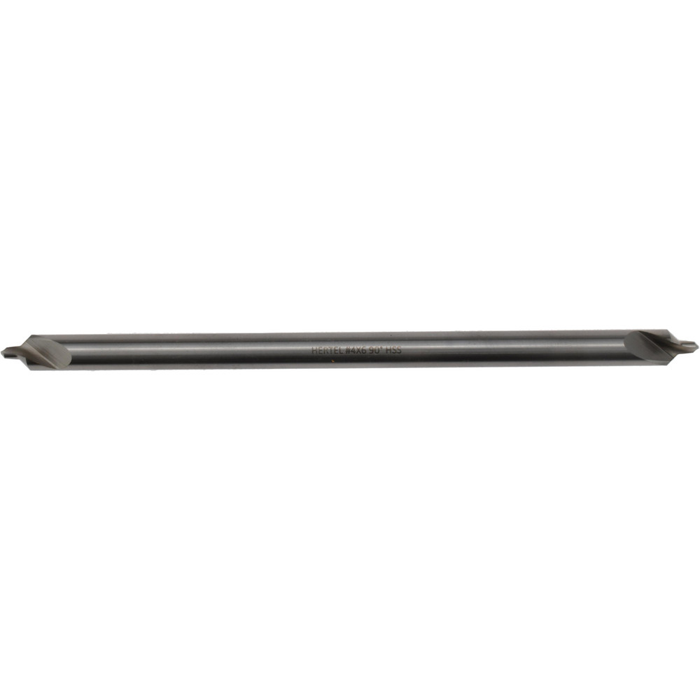 Hertel Combination Drill & Countersink: #4, 5/16" Body Dia, 118 deg, High-Speed Steel - H-81155L04060