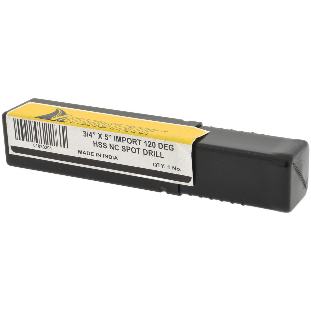 Value Collection Spotting Drill: 3/4" Dia, 120 deg, 5" OAL, High-Speed Steel - 1944296003400Z5