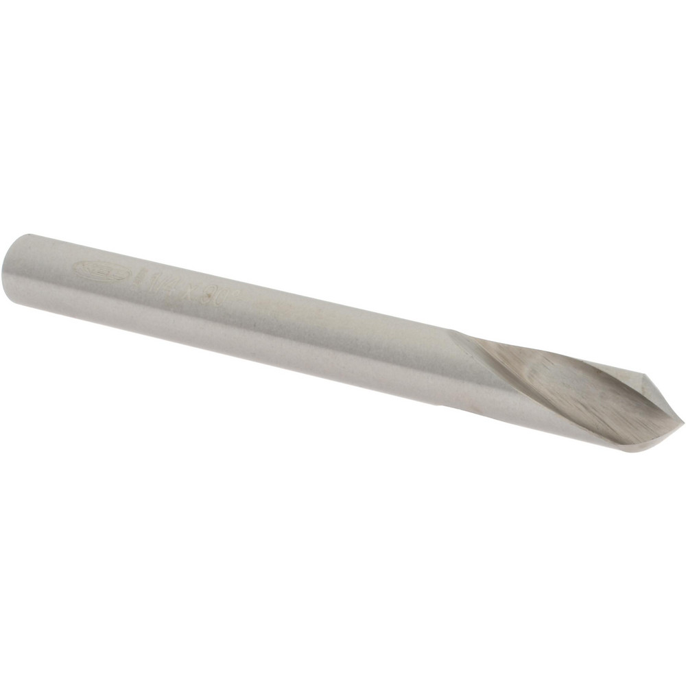 Micro 100 Spotting Drill: 1/4" Dia, 100 deg, 2-1/2" OAL, Solid Carbide - QSPD-250-100X