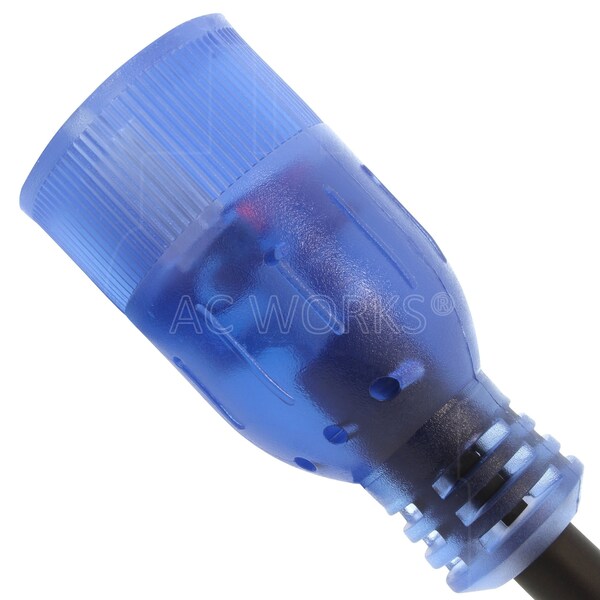 Ac Works 8FT 20A 3-Prong L5-20P Plug to 15/20A 5-15/20R T-Blade Lighted Connector - L520520-096