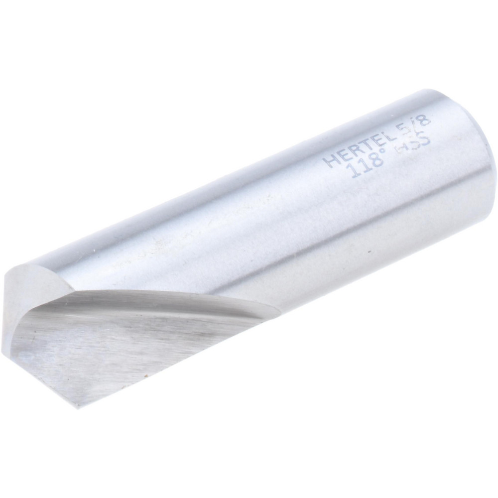 Hertel Spotting Drill: 5/8" Dia, 118 deg, 2-1/4" OAL, High-Speed Steel - H-8119B158700