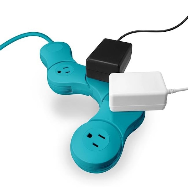 Quirky Quirky VPVJP-TL01 Pivot Power Junior - 4 Outlet; Teal - VPVJP-TL01