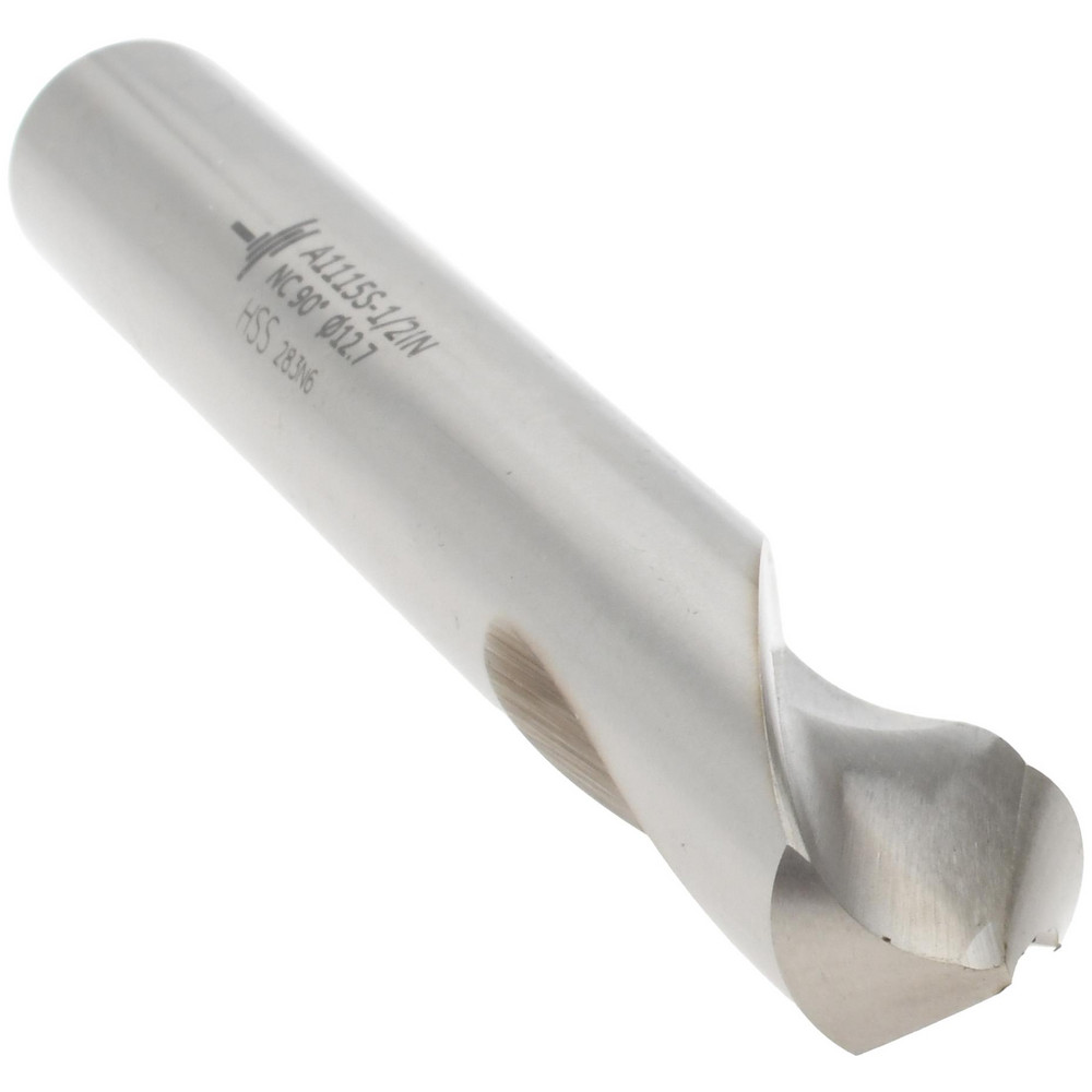 Walter-Titex Spotting Drill: 1/2" Dia, 90 deg, 4-1/64" OAL, High-Speed Steel - 5153700