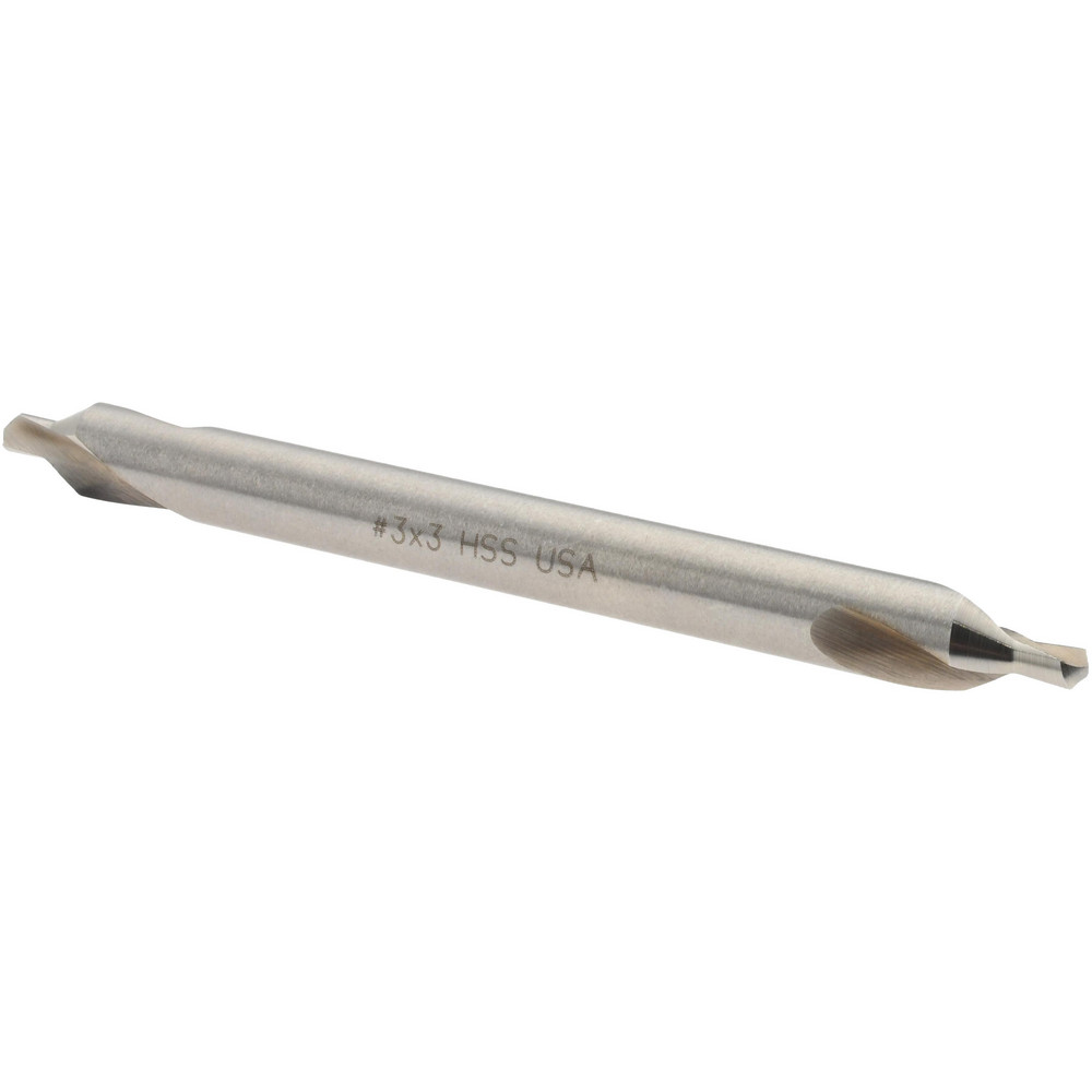 Titan USA Combination Drill & Countersink: #3, 1/4" Body Dia, 118 deg, High-Speed Steel - CS50033