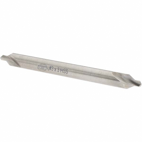 Titan USA Combination Drill & Countersink: #3, 1/4" Body Dia, 118 deg, High-Speed Steel - CS50033