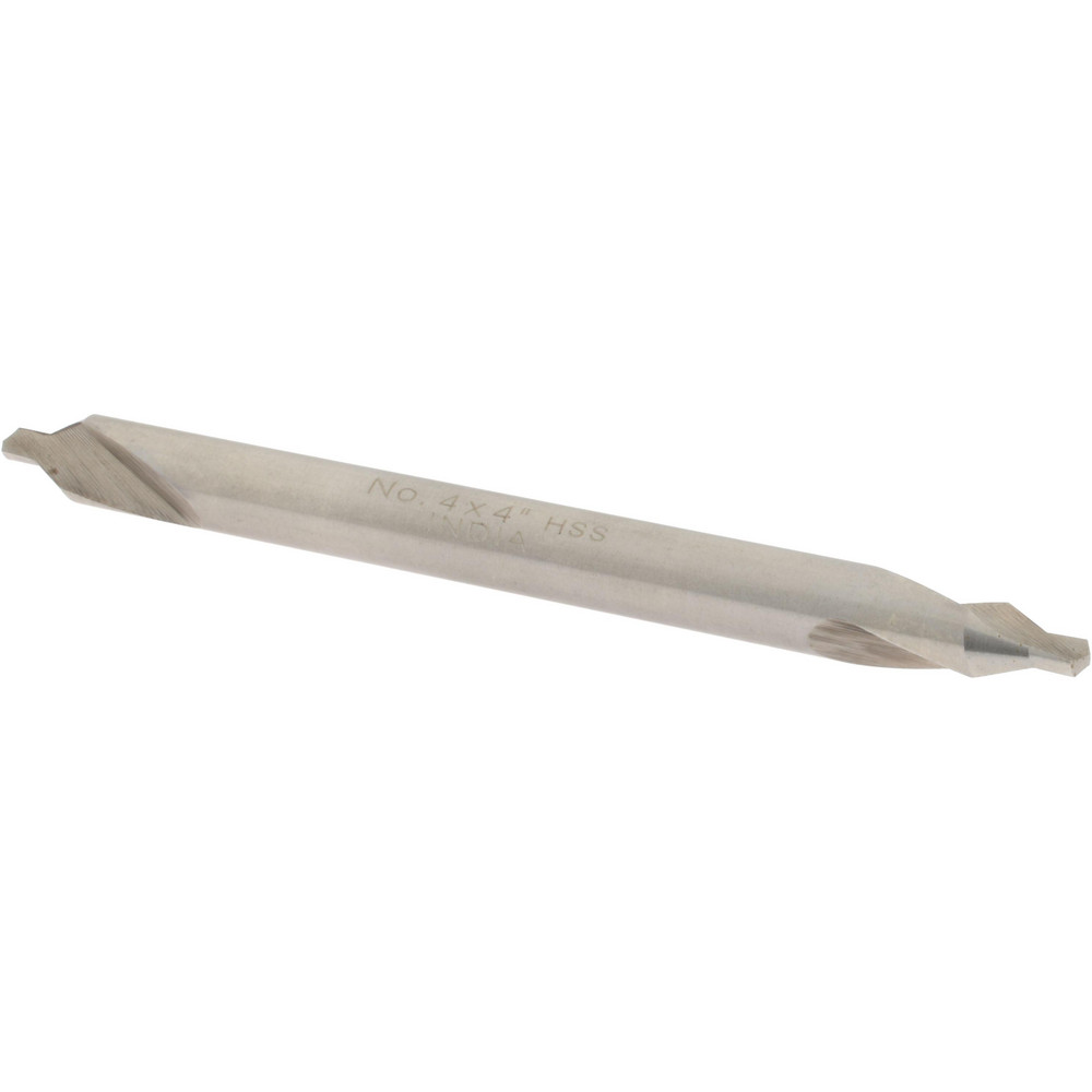 Hertel Combination Drill & Countersink: #4, 5/16" Body Dia, 118 deg, High-Speed Steel - H-81185040400