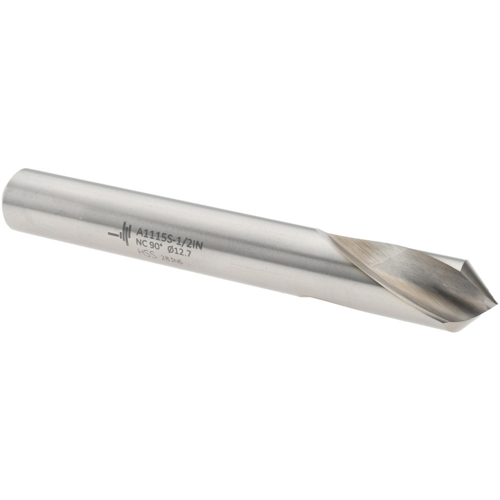 Guhring Spotting Drill: 1/2" Dia, 90 deg, High-Speed Steel - 9005570127000