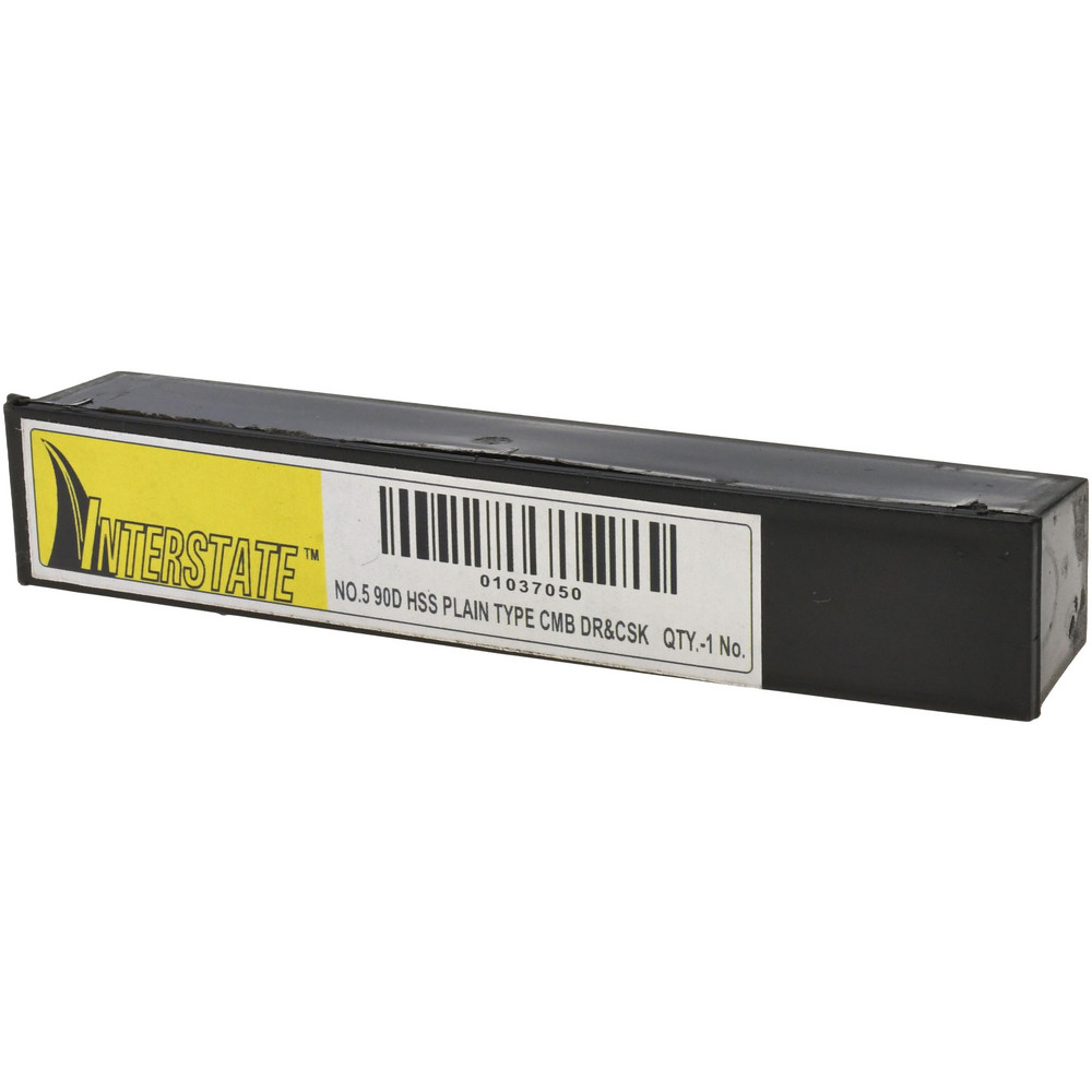 Value Collection Combination Drill & Countersink: #5, 7/16" Body Dia, High-Speed Steel - 1564000050000X0